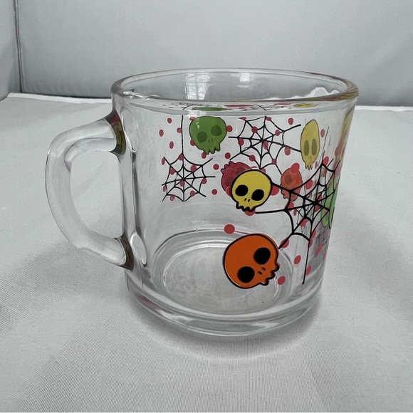 Vintage Halloween glass coffee tea mug skulls Mexico - Picture 4 of 6